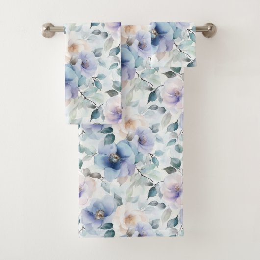 Mooie Paarse Lavendel Witte Bloemen Bad Handdoek (Insitu)