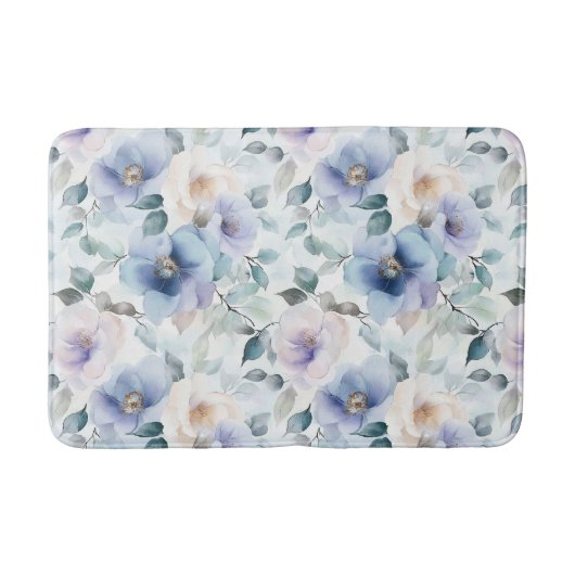 Mooie Paarse Lavendel Witte Bloemen Badmat (Voorkant)