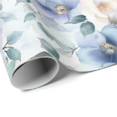 Mooie Paarse Lavendel Witte Bloemen Bruidsdouche Cadeaupapier (Rol Hoek)