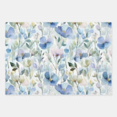 Mooie Paarse Lavendel Witte Bloemen Bruidsdouche Inpakpapier Vel (Voorkant 2)