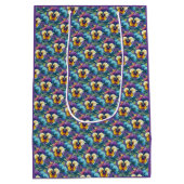 Mooie Paarse Lente Viooltjes Patch Patroon Pasen Medium Cadeauzakje (Achterkant)