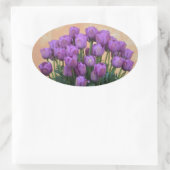 Mooie paarse lentuslippen ovale sticker (Tas)