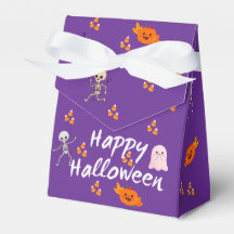 Mooie Paarse Leuk Halloween Patroon Favor Doos 2