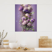 Mooie Paarse lila roze bloemen Poster (Keuken)
