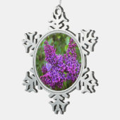 Mooie Paarse lila's Tin Sneeuwvlok Ornament (Rechts)