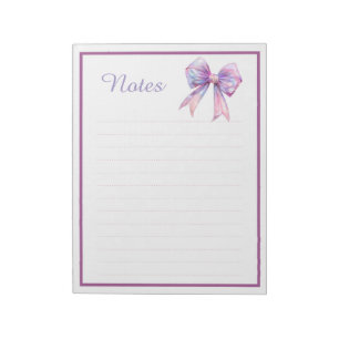 Mooie Paarse Lint Strik Coquette Esthetische Notit Notitieblok