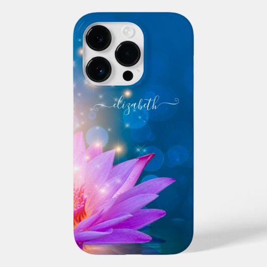 Mooie Paarse Lotus Bloem, Meer, Blauw, Zen Case-Mate iPhone Case (Achterkant)