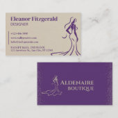 Mooie Paarse luxe Mode Boutique Visitekaartje (Voorkant / Achterkant)