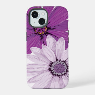 Mooie Paarse Madeliefjes Bloemen op maat iPhone 15 Case