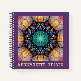 Mooie Paarse Mauve Aangepaste Naam Geometrische Te Notitieboek