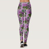 Mooie Paarse Mauve Lilace Flowers Leggings (Achterkant)