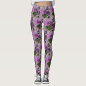 Mooie Paarse Mauve Lilace Flowers Leggings (Voorkant)