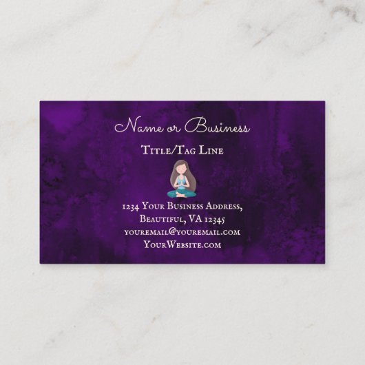 Mooie Paarse meideerij Visitekaartje (Achterkant)