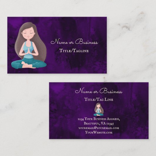 Mooie Paarse meideerij Visitekaartje (Voorkant / Achterkant)