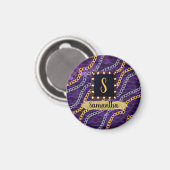 Mooie Paarse Monogram Elegante Chic Magneet (Voorkant / Achterkant)