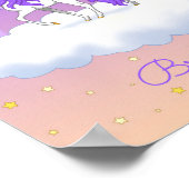 Mooie Paarse Mooie Dromen Regenboog Eenhoorn Poster (Hoek)