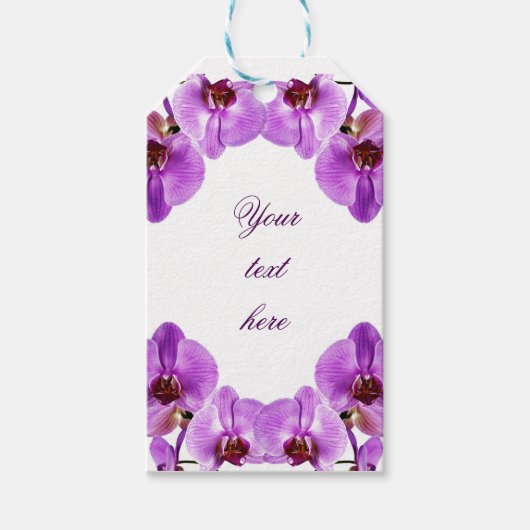 Mooie paarse orchideeën phalaenopsis cadeaulabel (Voorkant)