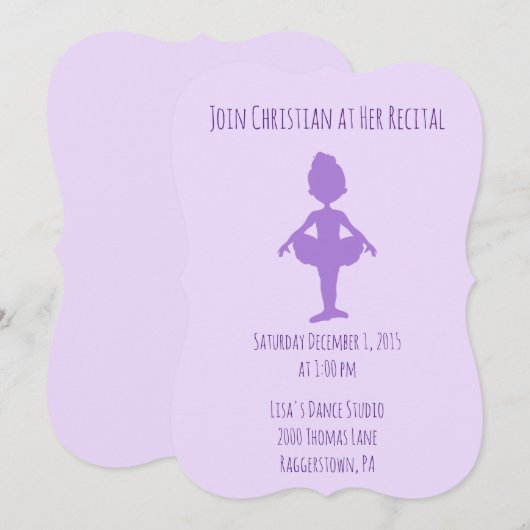 Mooie Paarse overweging Kaart (Voorkant / Achterkant)