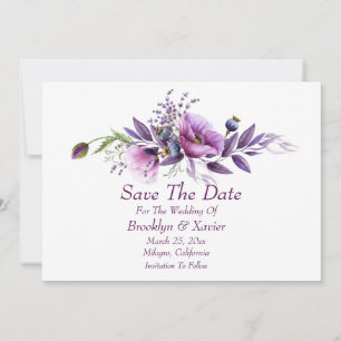 Mooie Paarse papavers Save The Date