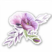 Mooie Paarse papavers Sticker (Voorkant)