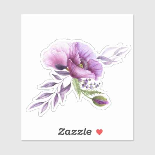 Mooie Paarse papavers Sticker (Vel)