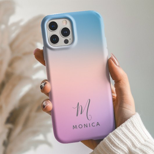 Mooie Paarse Perzik Blauwe Gradiënt Persoonlijk  Case-Mate iPhone Case