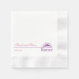 Mooie Paarse Pur bruiloft Bloemen Servet