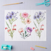 Mooie Paarse Rood Roze Bloemen Decoupage Tissuepapier (Craft)