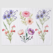 Mooie Paarse Rood Roze Bloemen Decoupage Tissuepapier (Voorkant)