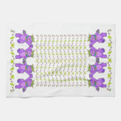 Mooie Paarse Royal Teddy Bear Dance Line Theedoek (Horizontaal)