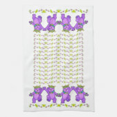 Mooie Paarse Royal Teddy Bear Dance Line Theedoek (Verticaal)