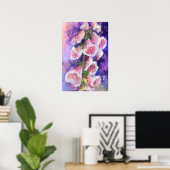 Mooie Paarse Roze Bloemen Poster (Thuiskantoor)