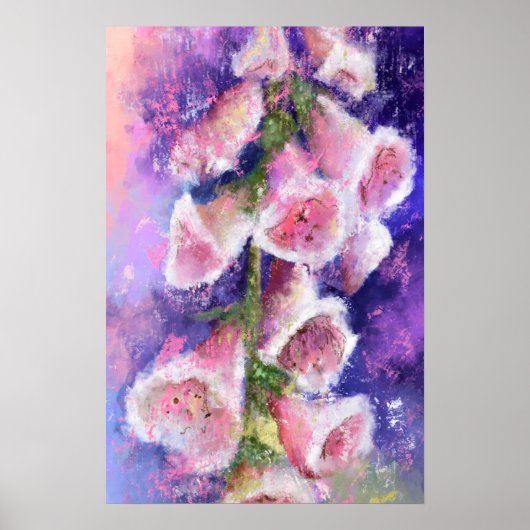 Mooie Paarse Roze Bloemen Poster (Voorkant)