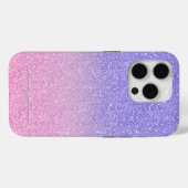 Mooie Paarse Roze Glitter Ombre Case-Mate iPhone Case (Achterkant (horizontaal))