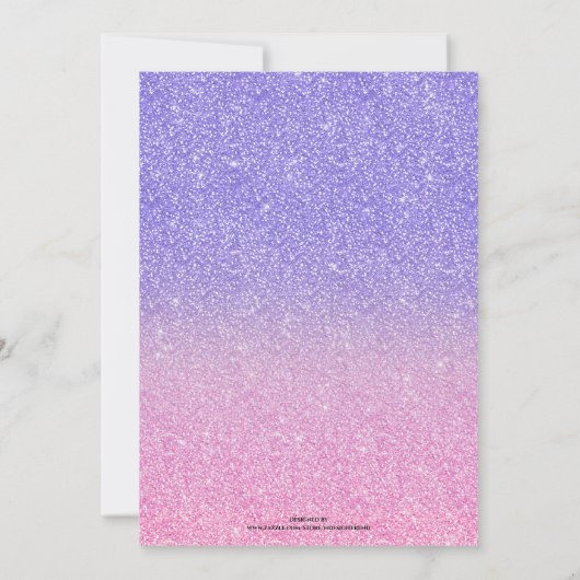 Mooie Paarse Roze Glitter Ombre Kaart (Achterkant)