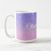 Mooie Paarse Roze Glitter Ombre Koffiemok (Links)