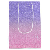 Mooie Paarse Roze Glitter Ombre Medium Cadeauzakje (Achterkant)