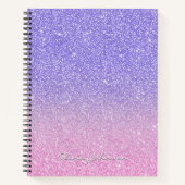Mooie Paarse Roze Glitter Ombre Notitieboek (Voorkant)
