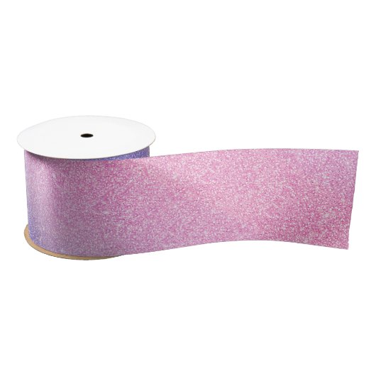 Mooie Paarse Roze Glitter Ombre Satijnen Lint (Spoel)