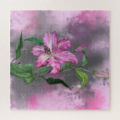 Mooie Paarse roze Lily-bloem - Kunsttekening Legpuzzel (Horizontaal)