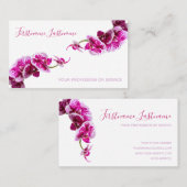 Mooie paarse roze orchidebloem op wit busi! visitekaartje (Voorkant / Achterkant)