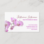 Mooie paarse roze orchidebloem op wit busi! visitekaartje (Achterkant)