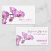 Mooie paarse roze orchidebloem op wit busi! visitekaartje (Voorkant / Achterkant)
