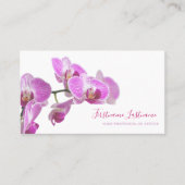 Mooie paarse roze orchidebloem op wit busi! visitekaartje (Voorkant)