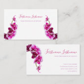 Mooie paarse roze orchidebloem op wit busi! visitekaartje (Voorkant / Achterkant)