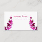 Mooie paarse roze orchidebloem op wit busi! visitekaartje (Voorkant)
