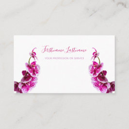 Mooie paarse roze orchidebloem op wit busi! visitekaartje