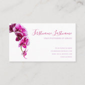 Mooie paarse roze orchidee-bloem op wit! visitekaartje (Achterkant)
