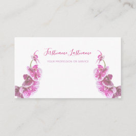 Mooie paarse roze orchidee-bloem op wit! visitekaartje