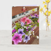 Mooie Paarse & Roze Petunia's en Elfen Tuin Kaart (Gele Bloem)